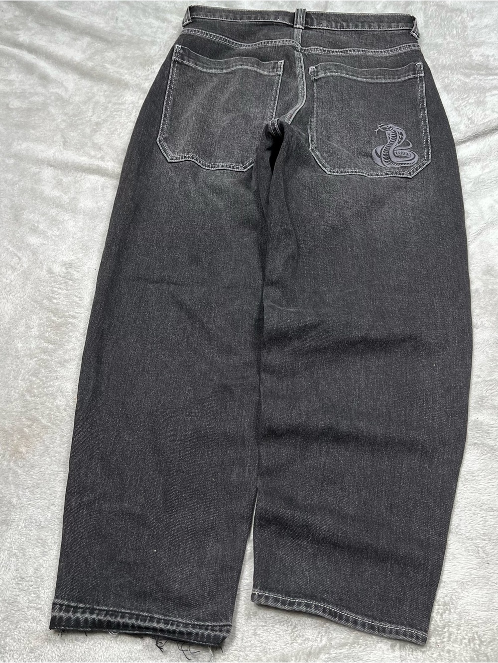 Hollister Baggy Skater Jeans Mens 30x28 Black JNCO Style Cobra Wide Leg Grunge